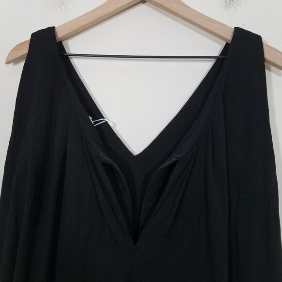 NWT Trina Turk Ocean Sheath Dress Draped Back Overlay Witchy Soot Goth Dress S - Picture 11 of 12